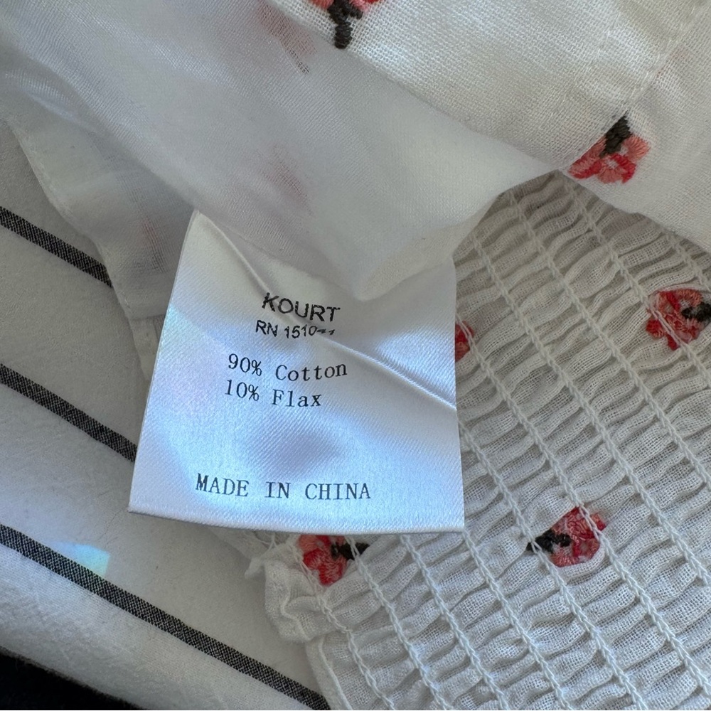 NWT Kourt Floral White Tie Strap Bustier Corset Top sz XS / 2 - Picture 13 of 16